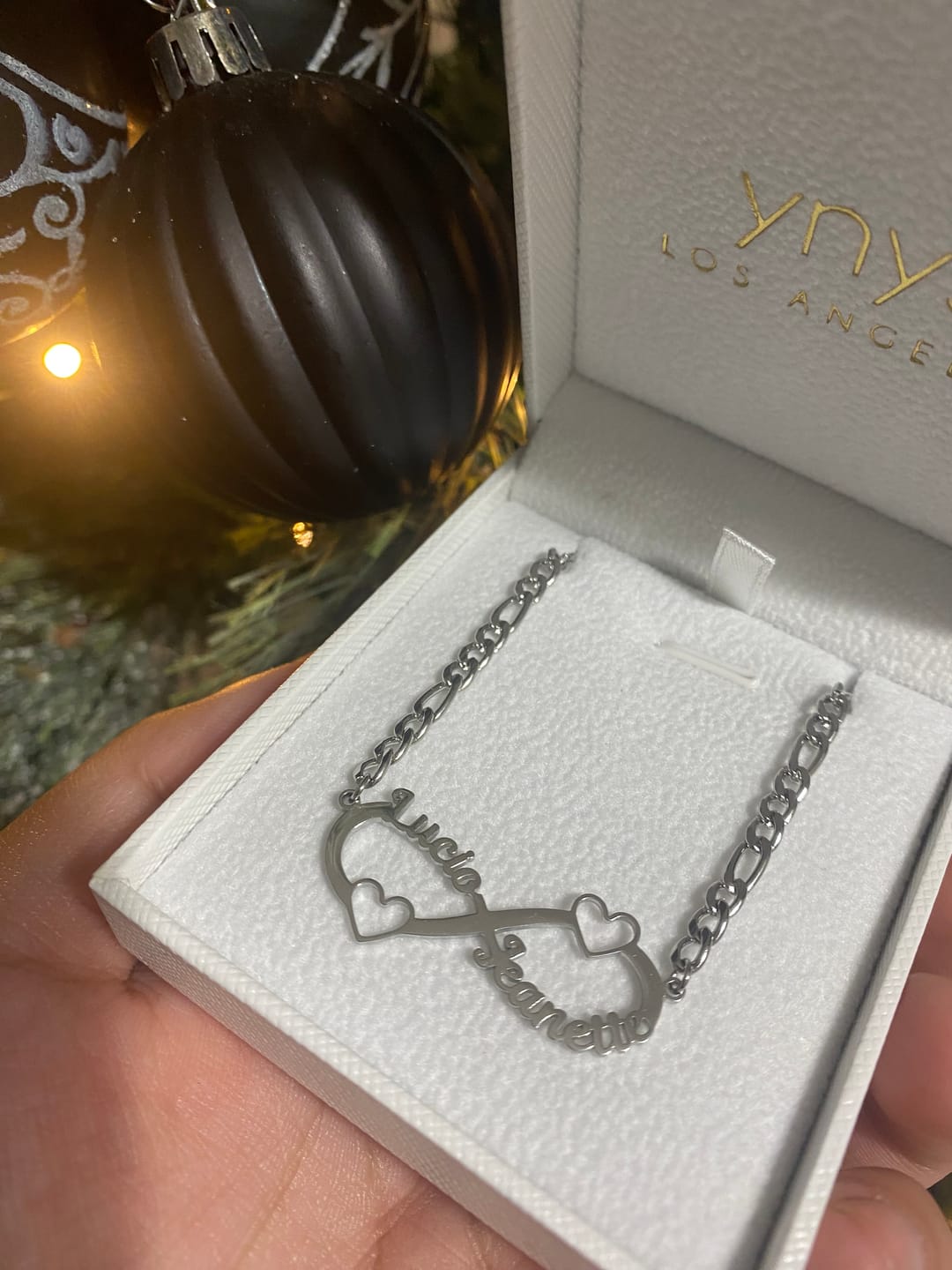 Customer photo review of Infinity Name Necklace