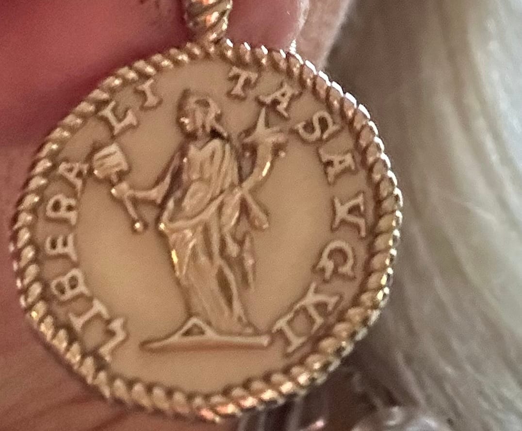 Customer photo review of Athena Coin Necklace