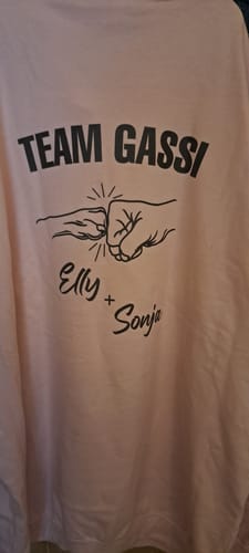 Customer photo review of Team Gassi Fauststoß - Individueller Hoodie Unisex Rückendruck