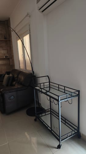 Customer photo review of Καρότσι Μπαρ Τρόλεϊ Κάβα Τραπεζαρίας με Καθρέφτη Βοηθητικό Τραπεζάκι Κουζίνας Μαύρο LR-C090B62