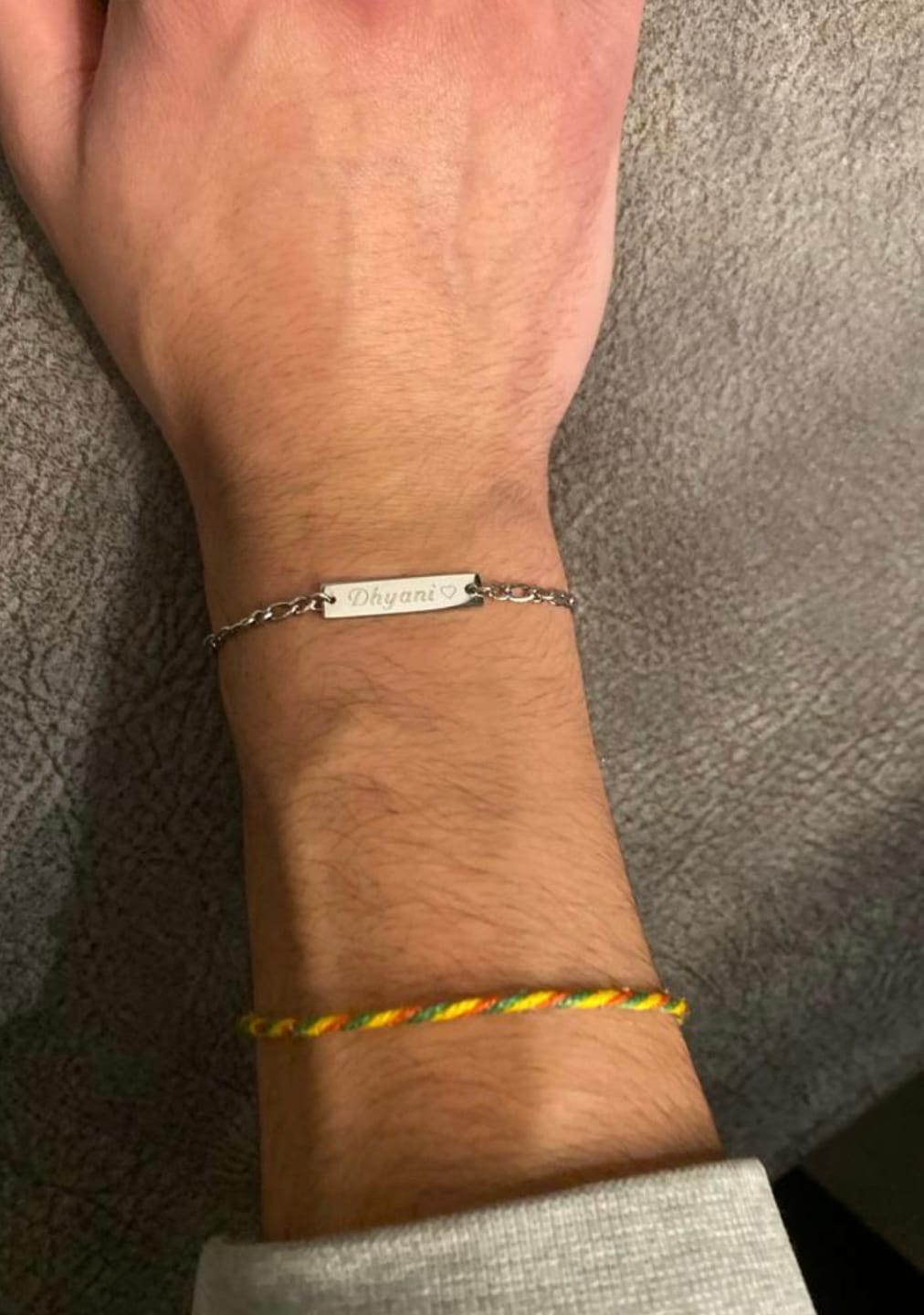 Customer photo review of Figaro Bar | Armband + Gravur
