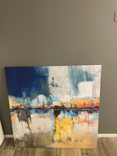 Customer photo review of Astratto Ocra e Blu