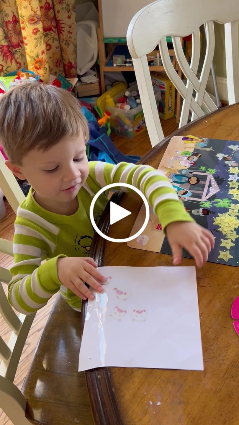 Customer video review of Advent Calendar & Christmas Nativity Scene Reusable Sticker Fun