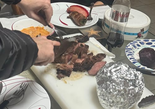 Customer photo review of Rib Eye Cowboy Steak