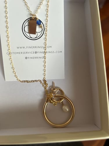 Customer photo review of Initial and Birthstone Necklace