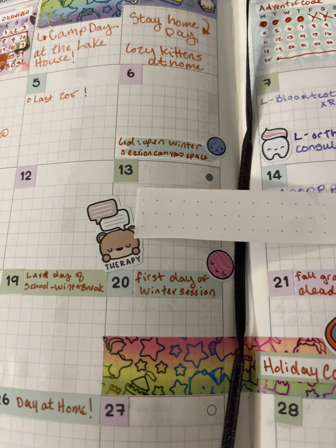 Customer photo review of Self-Care Bear - Therapy Planner Stickers