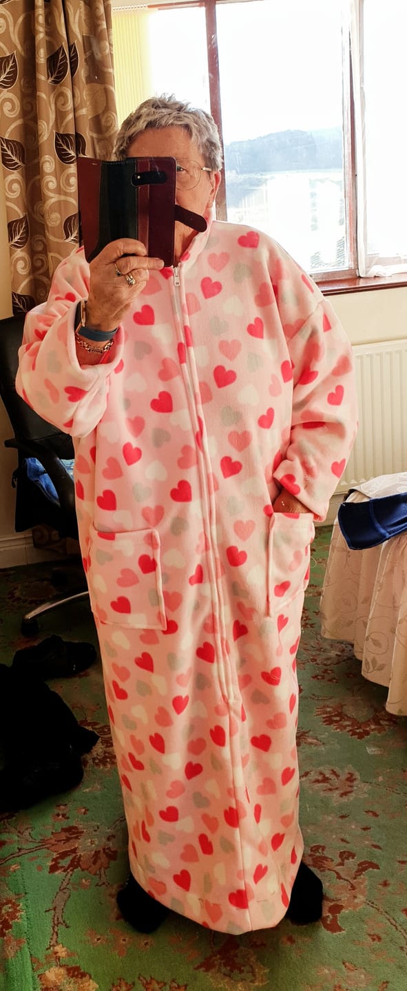 Customer photo review of Hearts on Baby Pink Anti Pill Polar Fleece Fabric