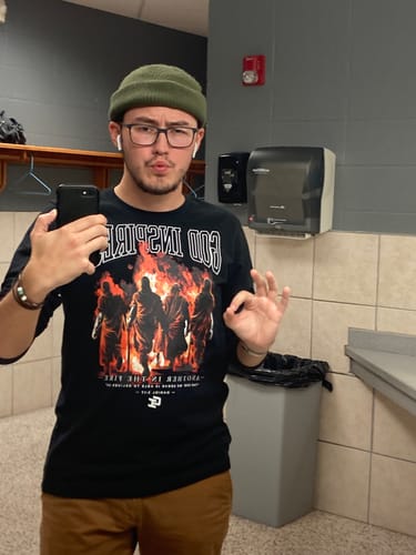 Customer photo review of 'Another In The Fire' Lightweight Long Sleeve T-Shirt