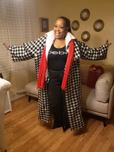Customer photo review of Winter Houndstooth Coat OFELIA