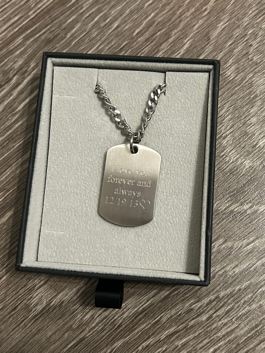 Customer photo review of Matte Dog Tag