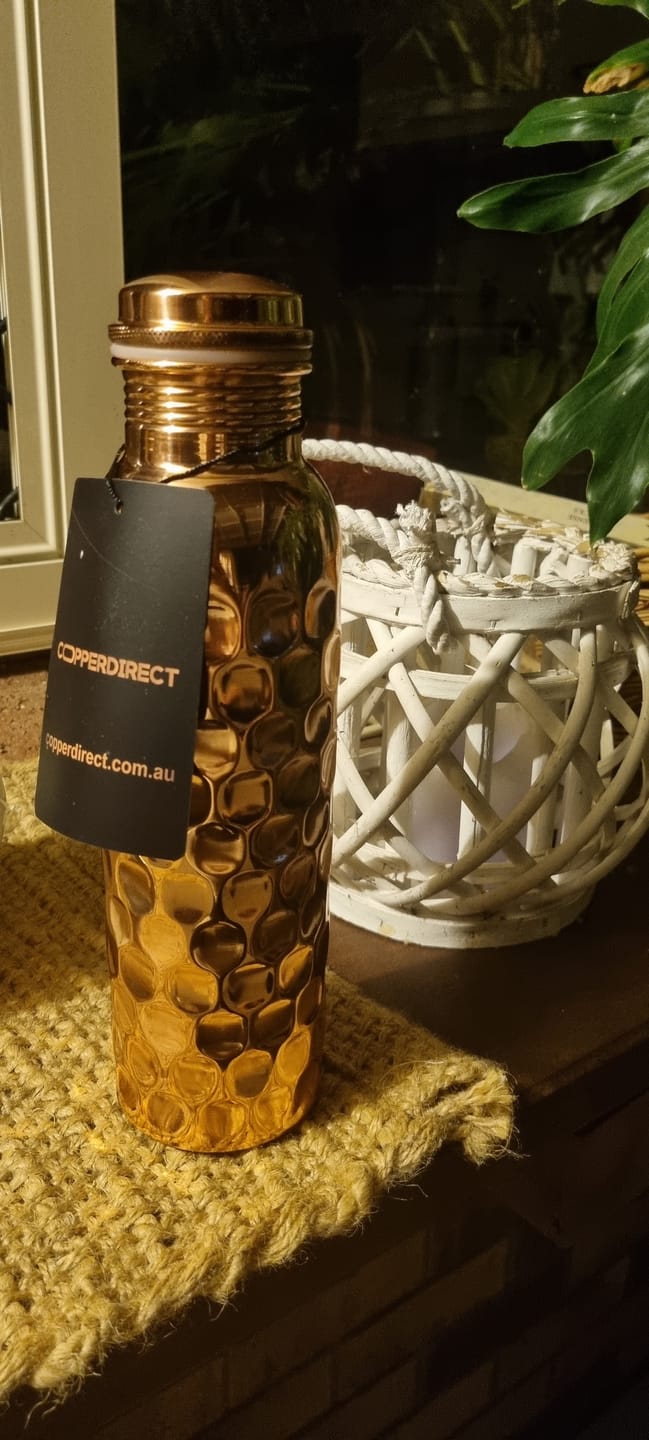 Customer photo review of Diamond Copper Water Bottle
