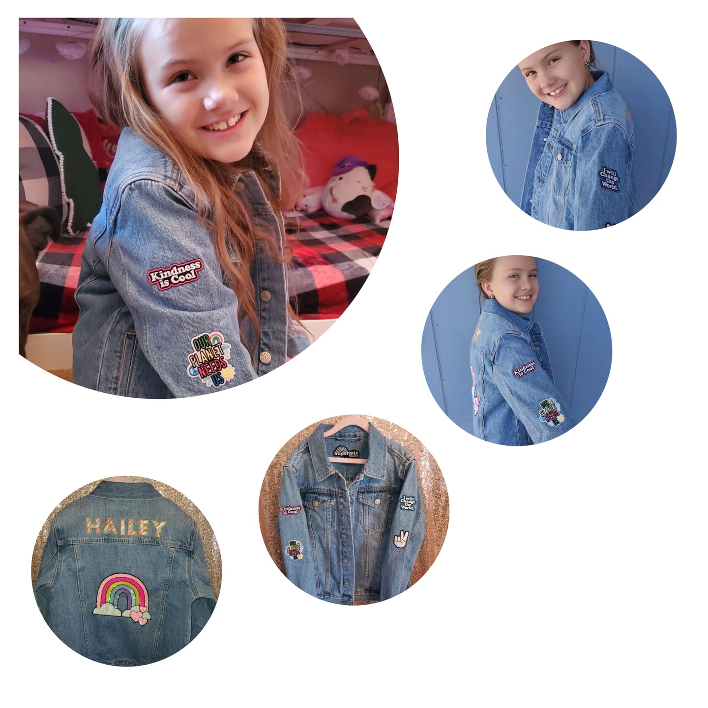 Customer photo review of Kids Classic Oversized Denim Jacket