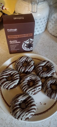 Customer photo review of Double Chocolate Protein Donut Mix