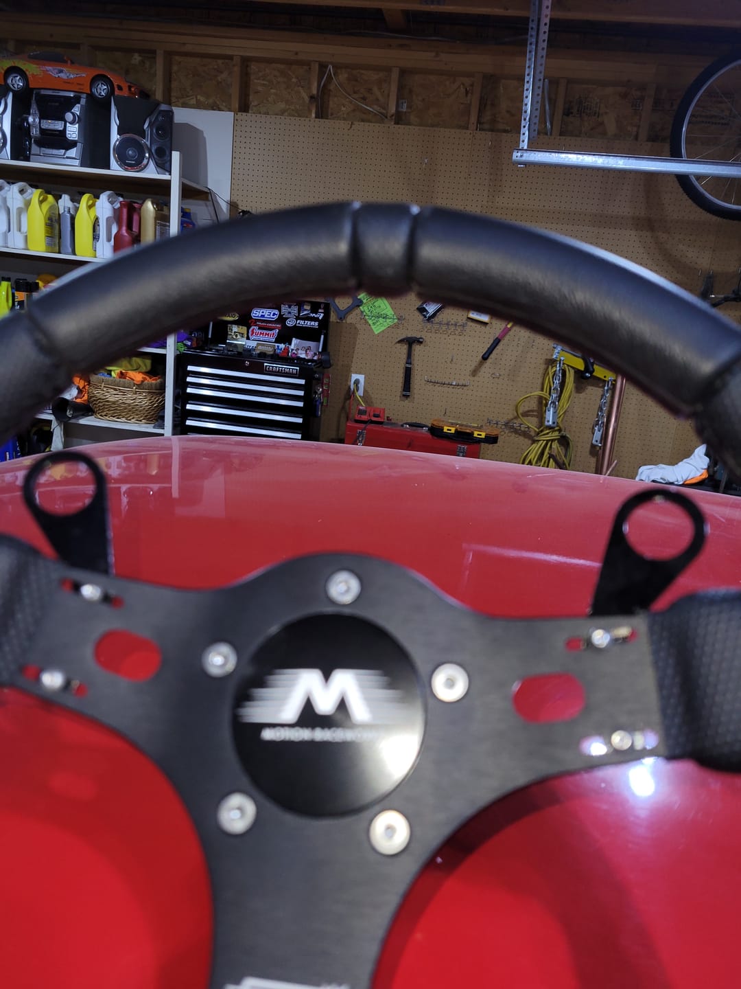 Customer photo review of Motion Raceworks Single Push Button Steering Wheel Bracket 15-00004