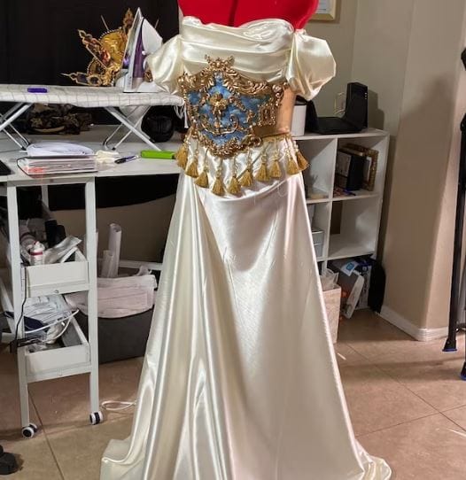 Customer photo review of Ivory Silky Stretch Satin