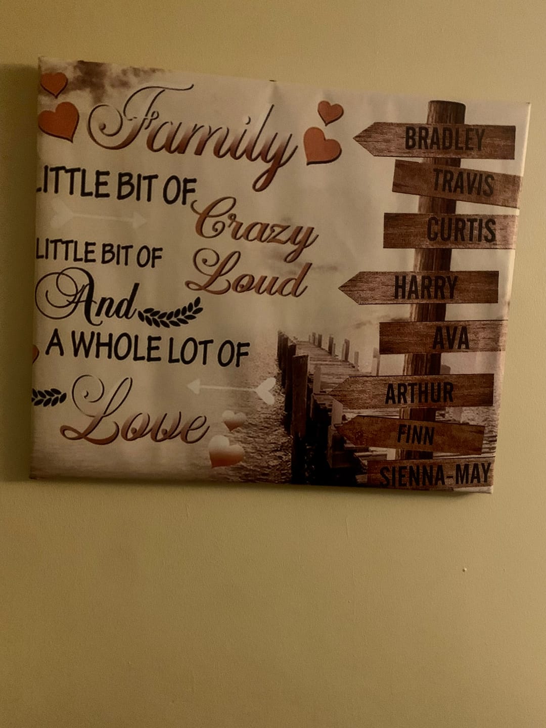 Customer photo review of Family A Little Bit Of Crazy - Personalized Canvas - Gift For Family