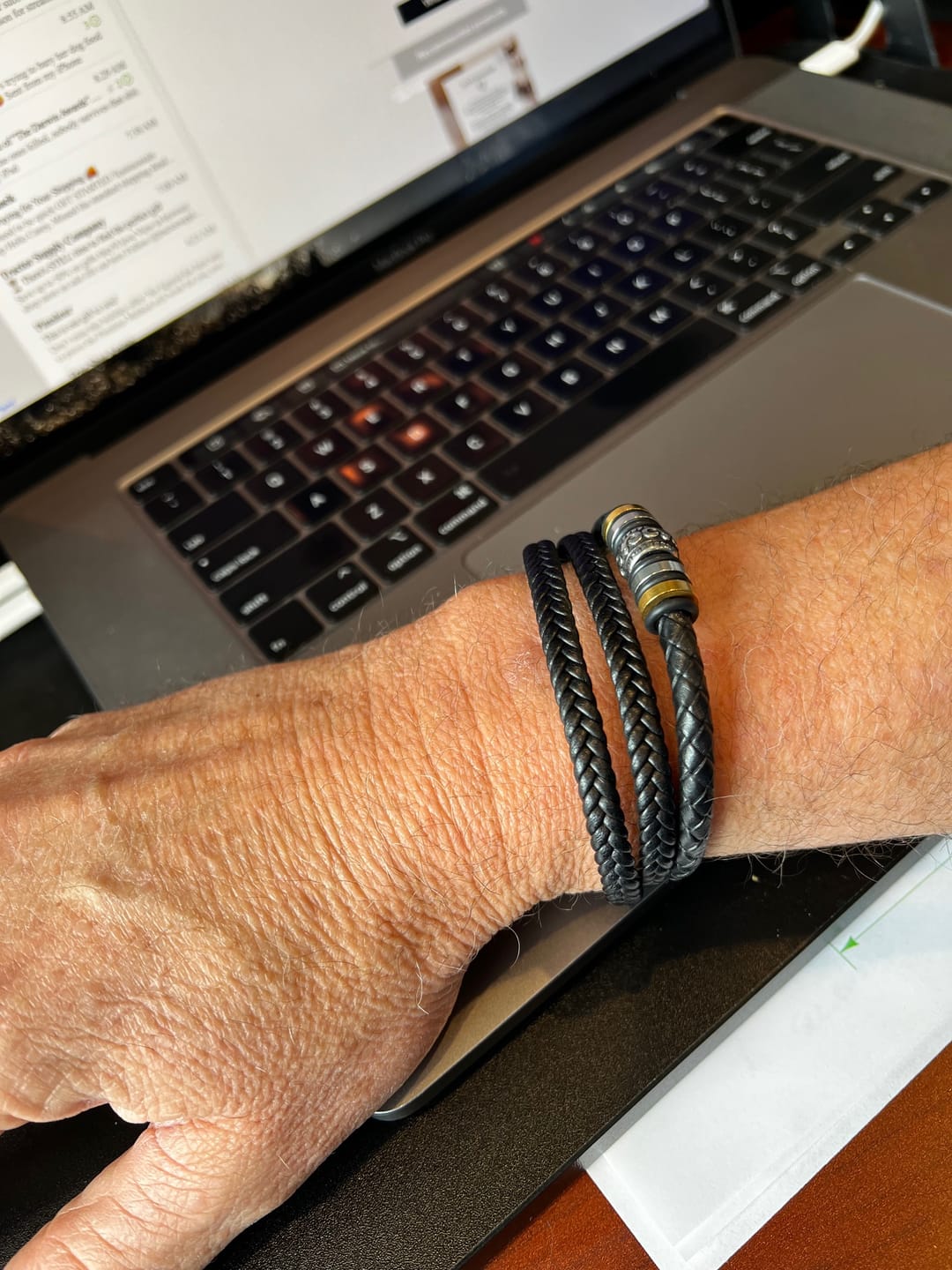 Customer photo review of To My Son | Love You Forever | Leather Braid Bracelet