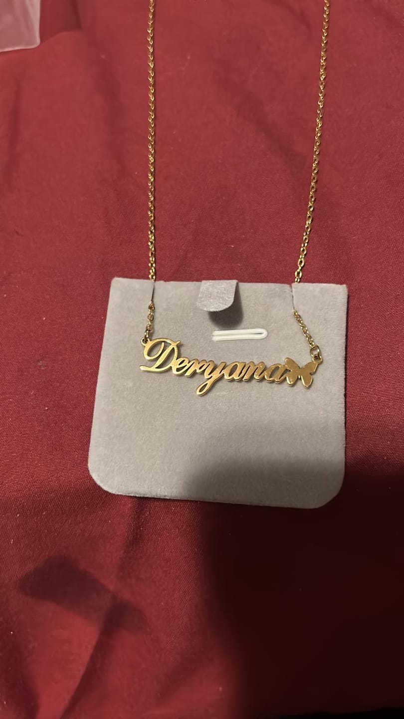 Customer photo review of Butterfly Name Necklace