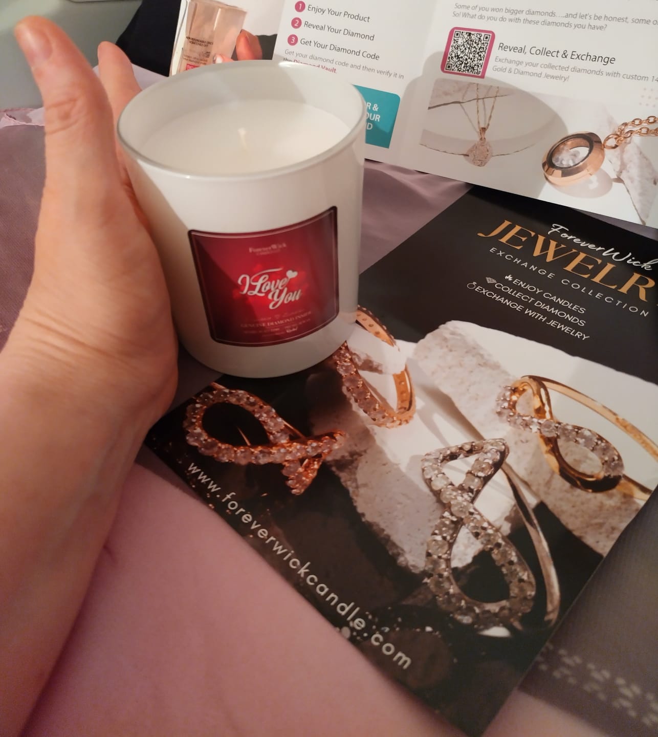 Customer photo review of I love You Diamond Candle