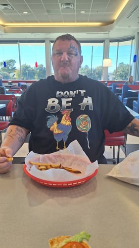 Customer photo review of Chicken Lollipop Cotton Tee