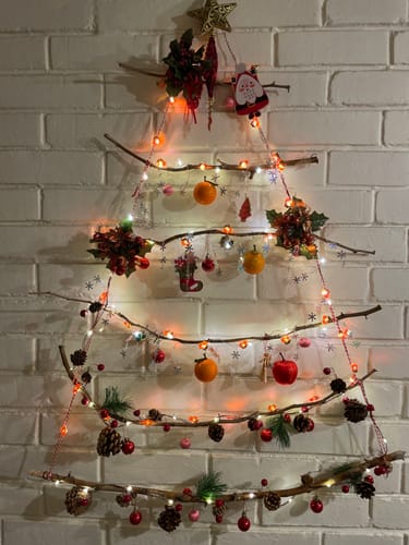 Customer photo review of Luces Pino Navidad Pilas