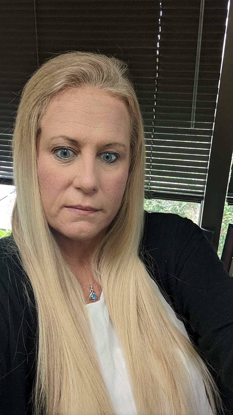 Customer photo review of Seamless Tape in Hair Extensions Best Virgin Hair Lightest Blonde #60