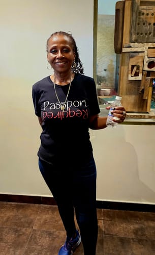 Customer photo review of Passport Required Women's Shirt
