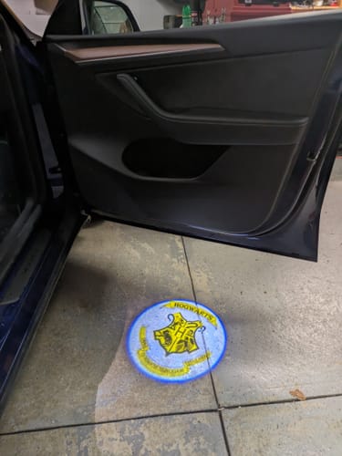 Customer photo review of Custom Door Projector Puddle Lights For Tesla Model S, 3, X, Y