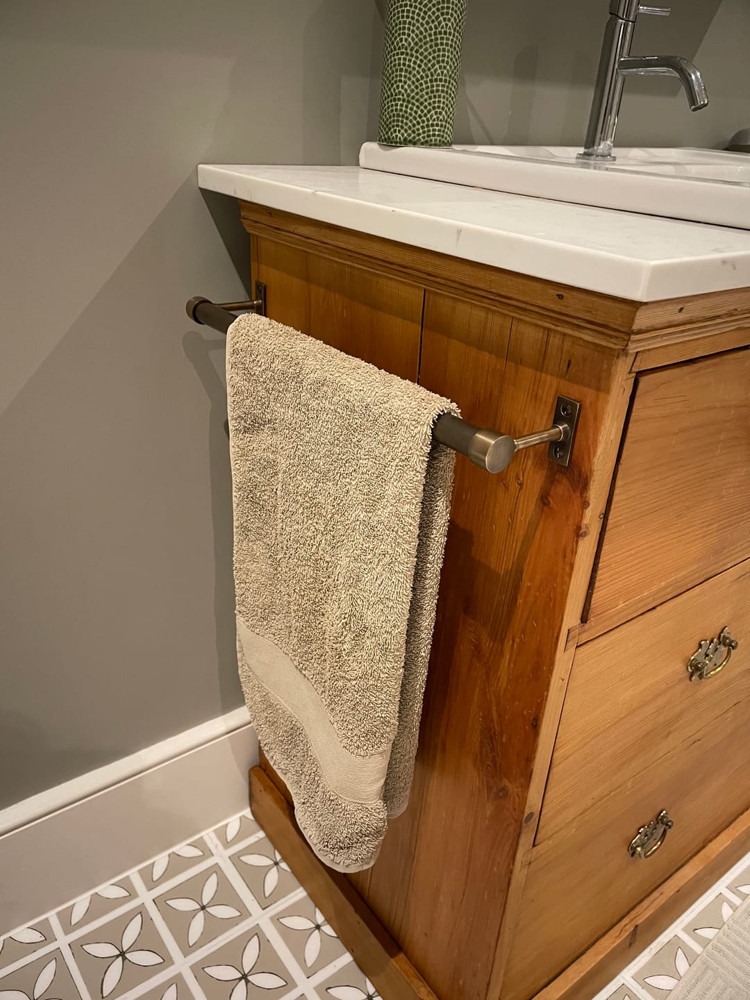 Customer photo review of Aged Brass Hanging Rails
