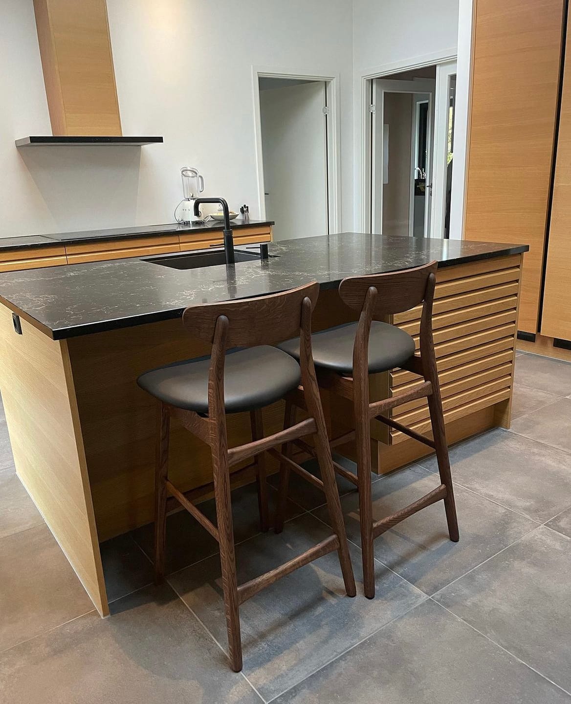 Customer photo review of Oak Bar Stool