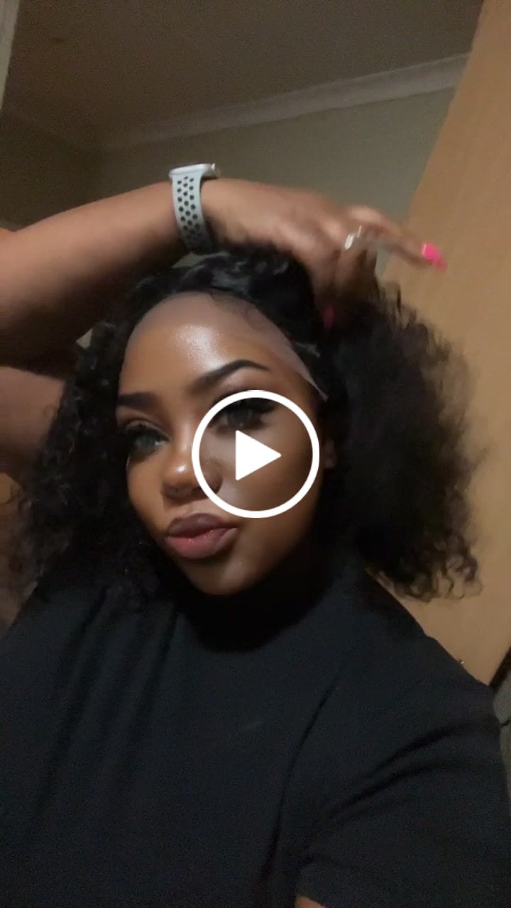 Customer video review of Effortless Glueless Lace Frontal Curly Bob Wig  - Made from Human Hair