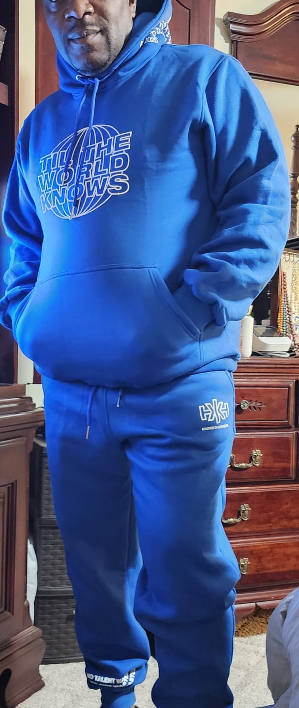 Customer photo review of Til The World Knows - Premium Royal Blue Joggers