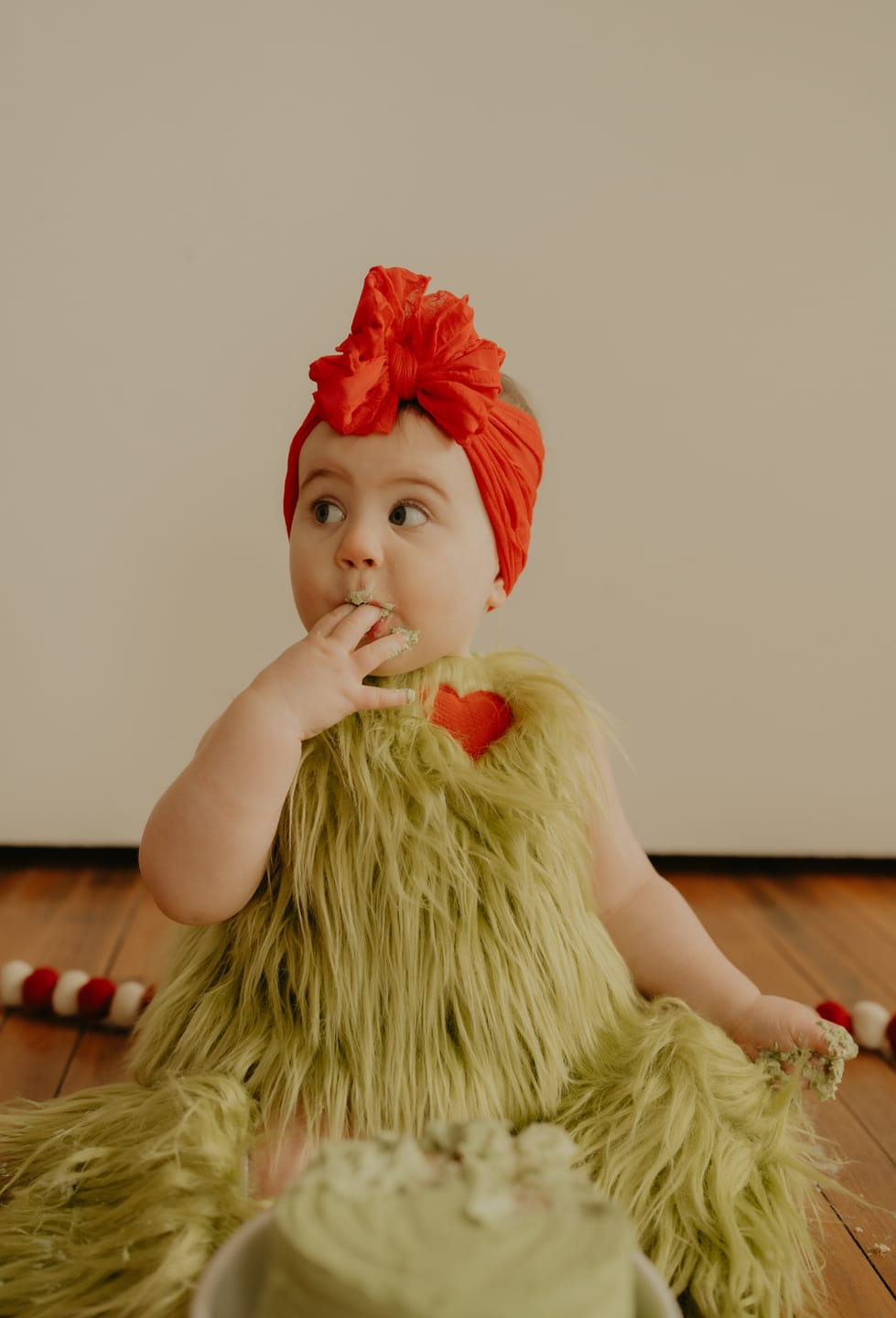 Customer photo review of Ruffled Headband-Bright Red