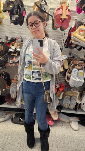 Customer photo review of Monet Paintings grid T-Shirt