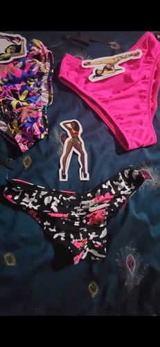 Customer photo review of Neon Leopard / Zebra Scanty Pants