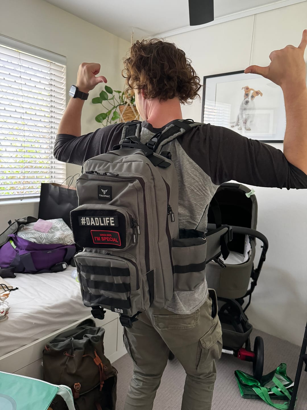 Customer photo review of Tacpac 'B.O.B' Slate Grey Nappy Bag Set