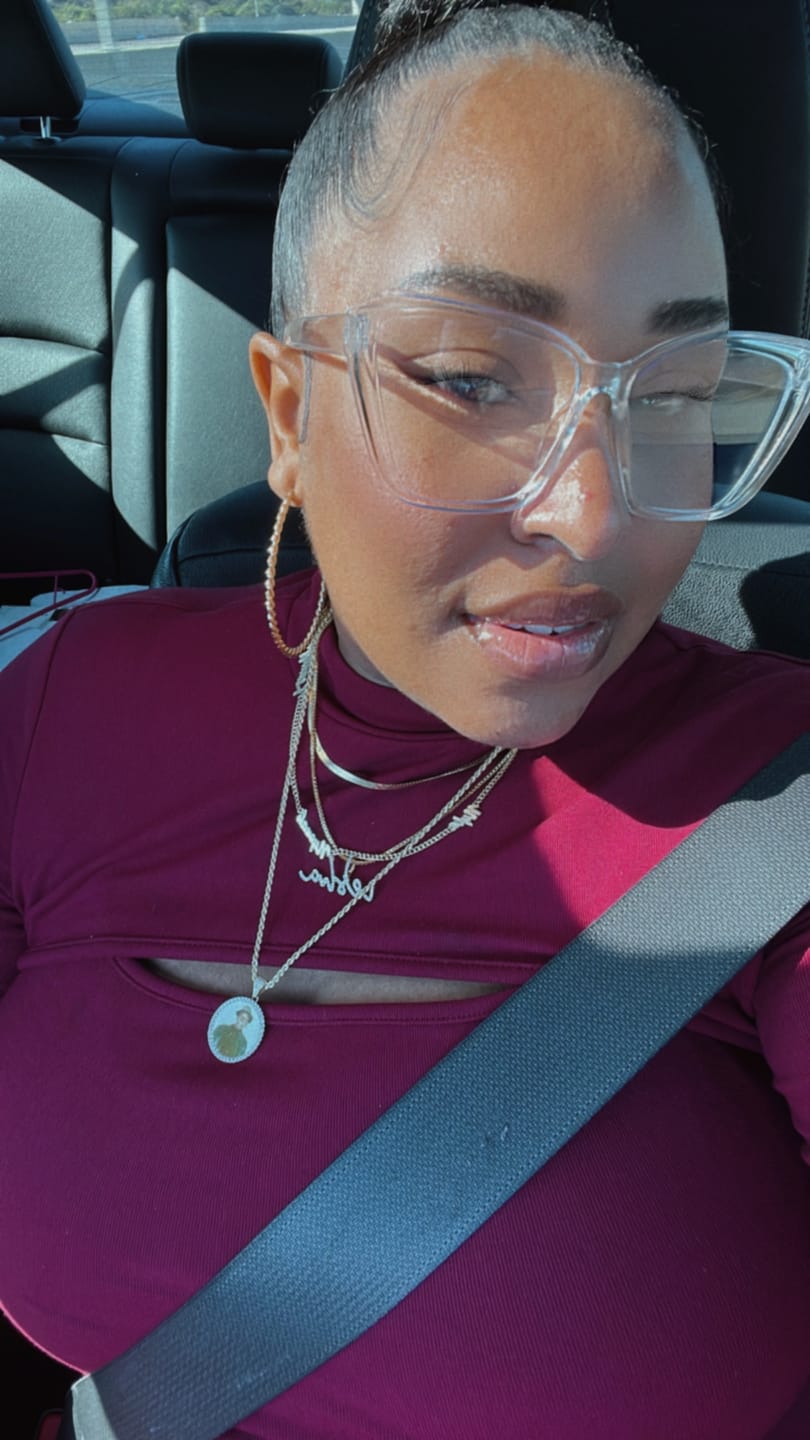 Customer photo review of Luxe Crystal Custom Pendant Necklace