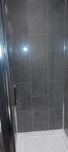 Customer photo review of Nuie Ella 760mm Pivot Door - Satin Chrome