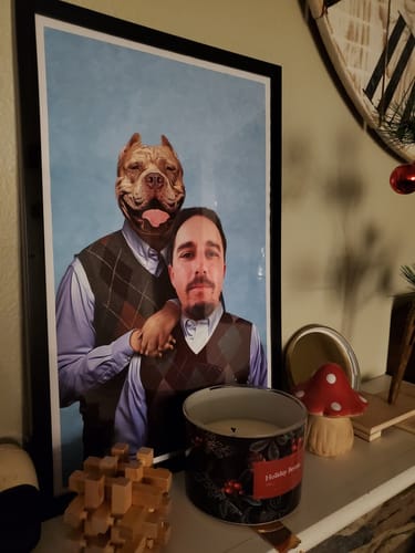 Customer photo review of 'Step Doggo & Human' Personalized Poster