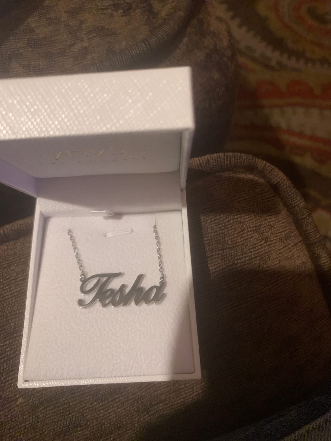 Customer photo review of LUX Name Necklace