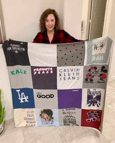 T-shirt quilt featuring los angeles dodgers by Lynda from CA