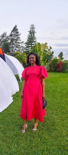 Customer photo review of Double O Midi Dress in RED
