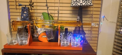 Customer photo review of AR-15 Glass Decanter with 2nd Amendment Whiskey Glasses