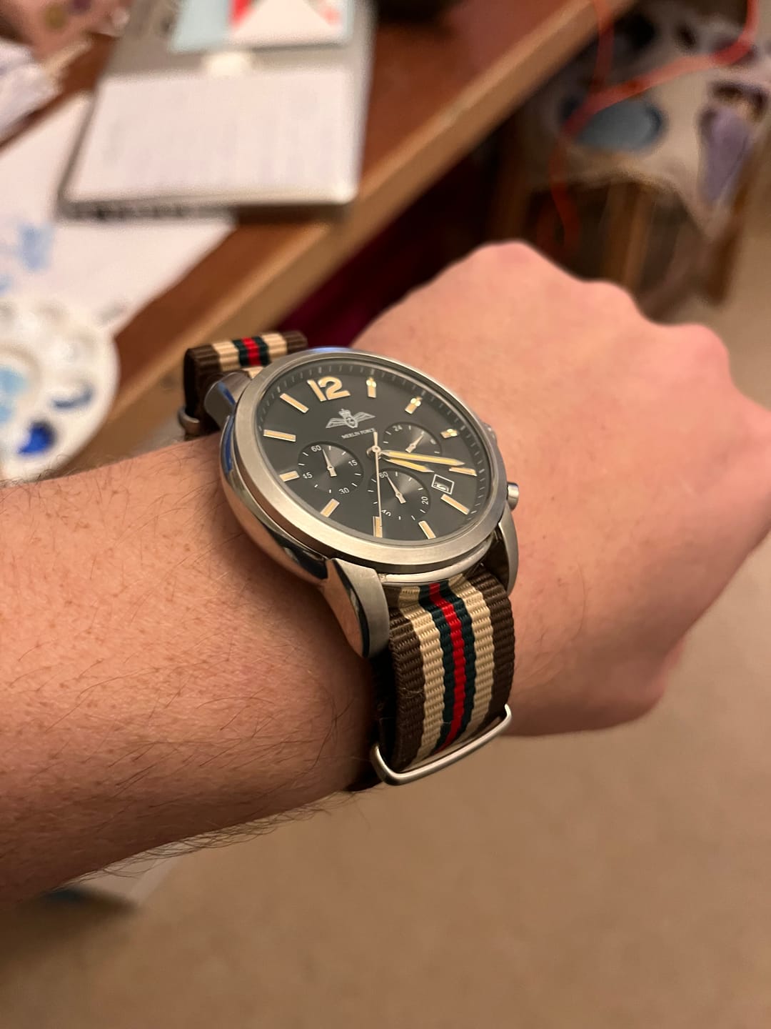 Customer photo review of Classic Military Style Strap - Brown Italian Lux