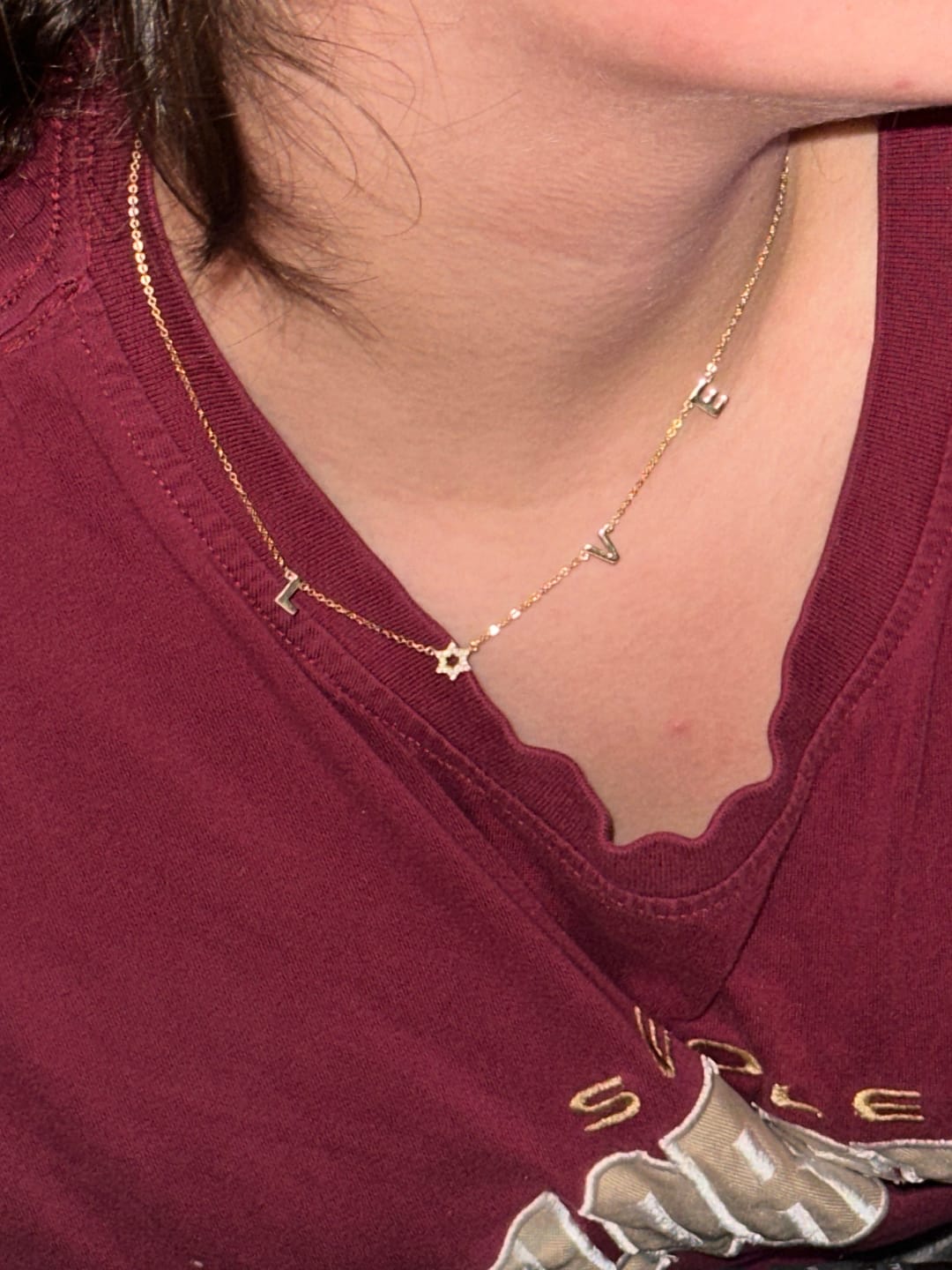 Customer photo review of Space David Star Love Necklace