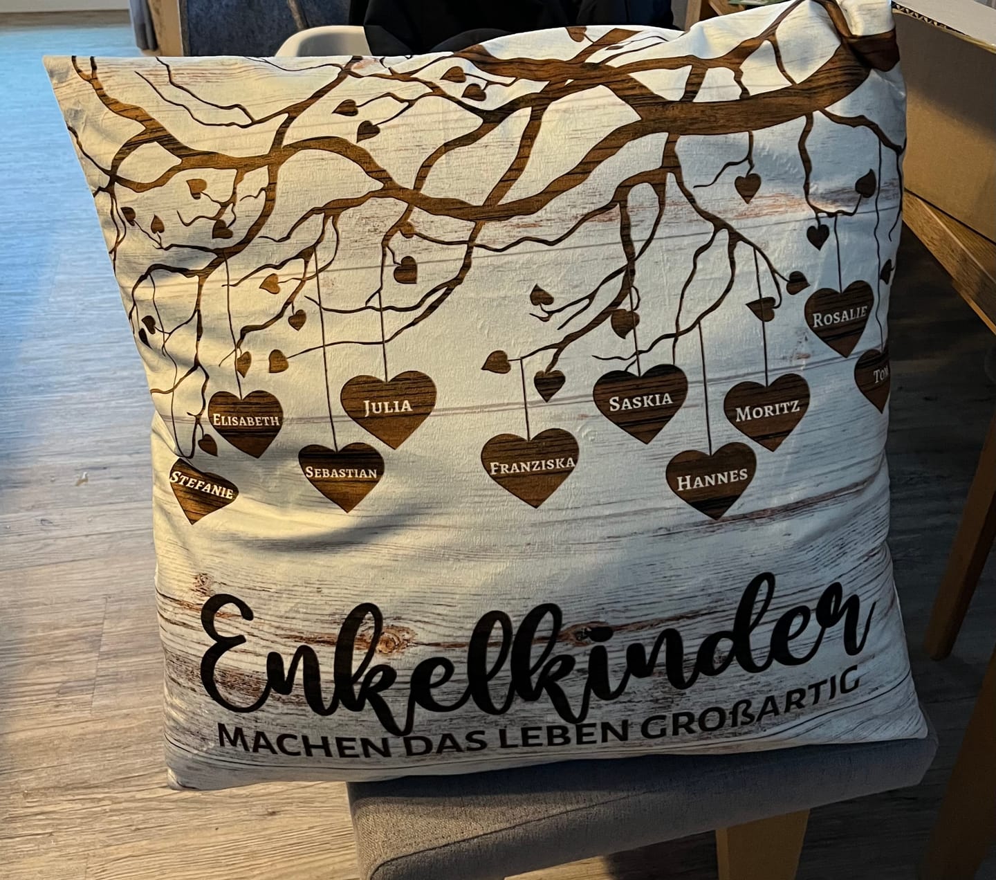 Customer photo review of Meine Enkelkinder - Großeltern-Kissen