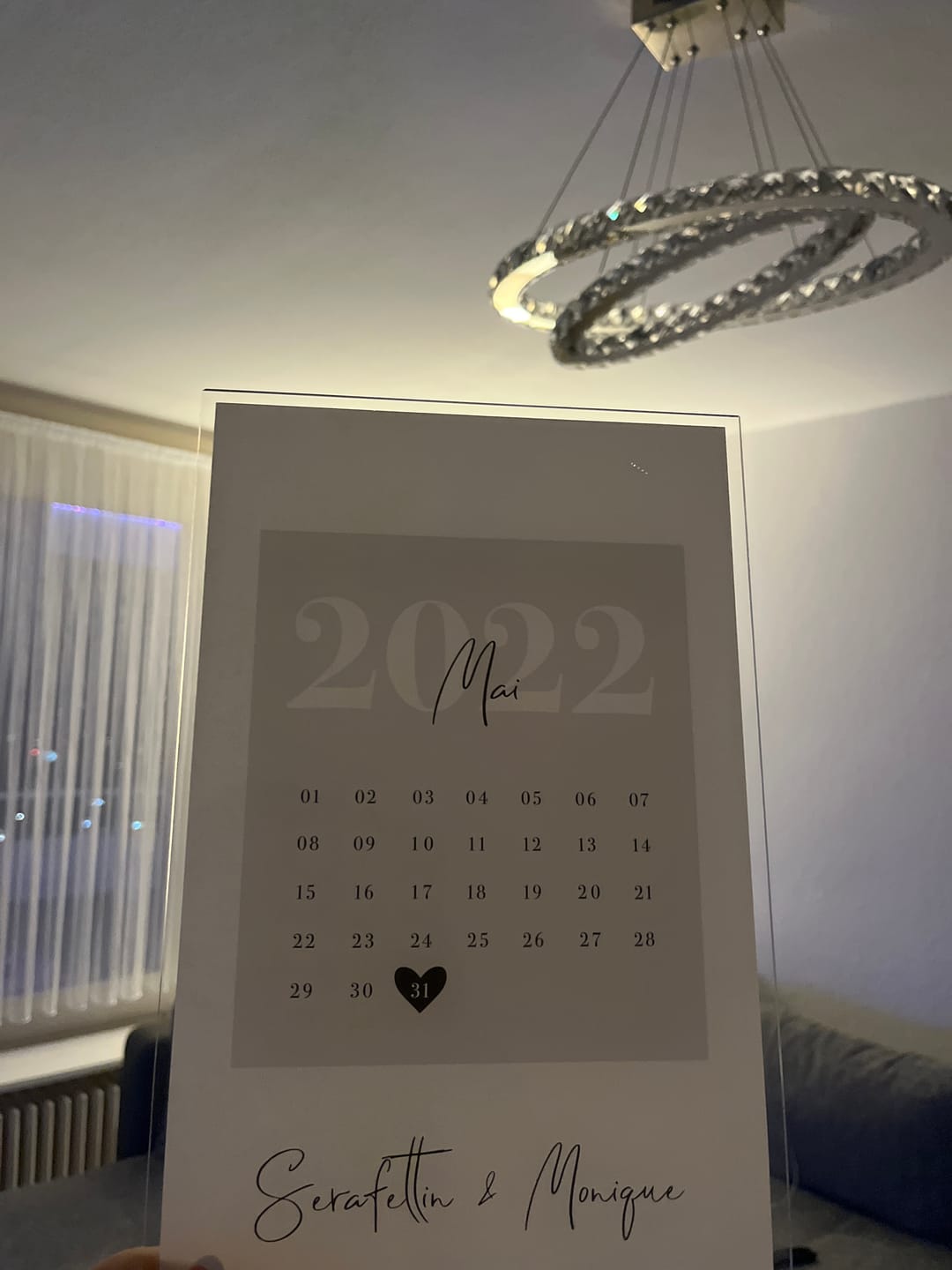 Customer photo review of Euer Love-Datum (Acryl-Glas)