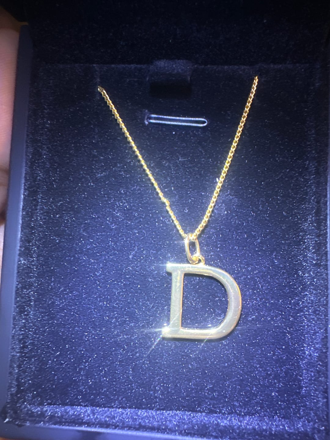 Customer photo review of Gold Vermeil Initial Necklace
