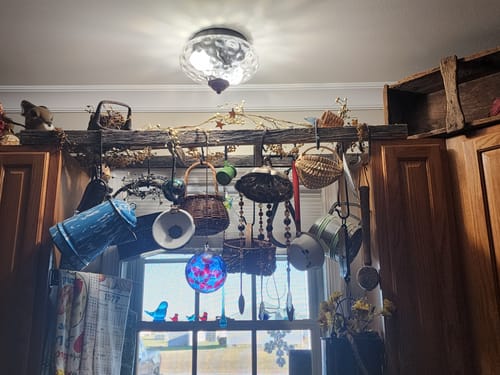 Customer photo review of Farmhouse Glass Flush Mount Ceiling Light