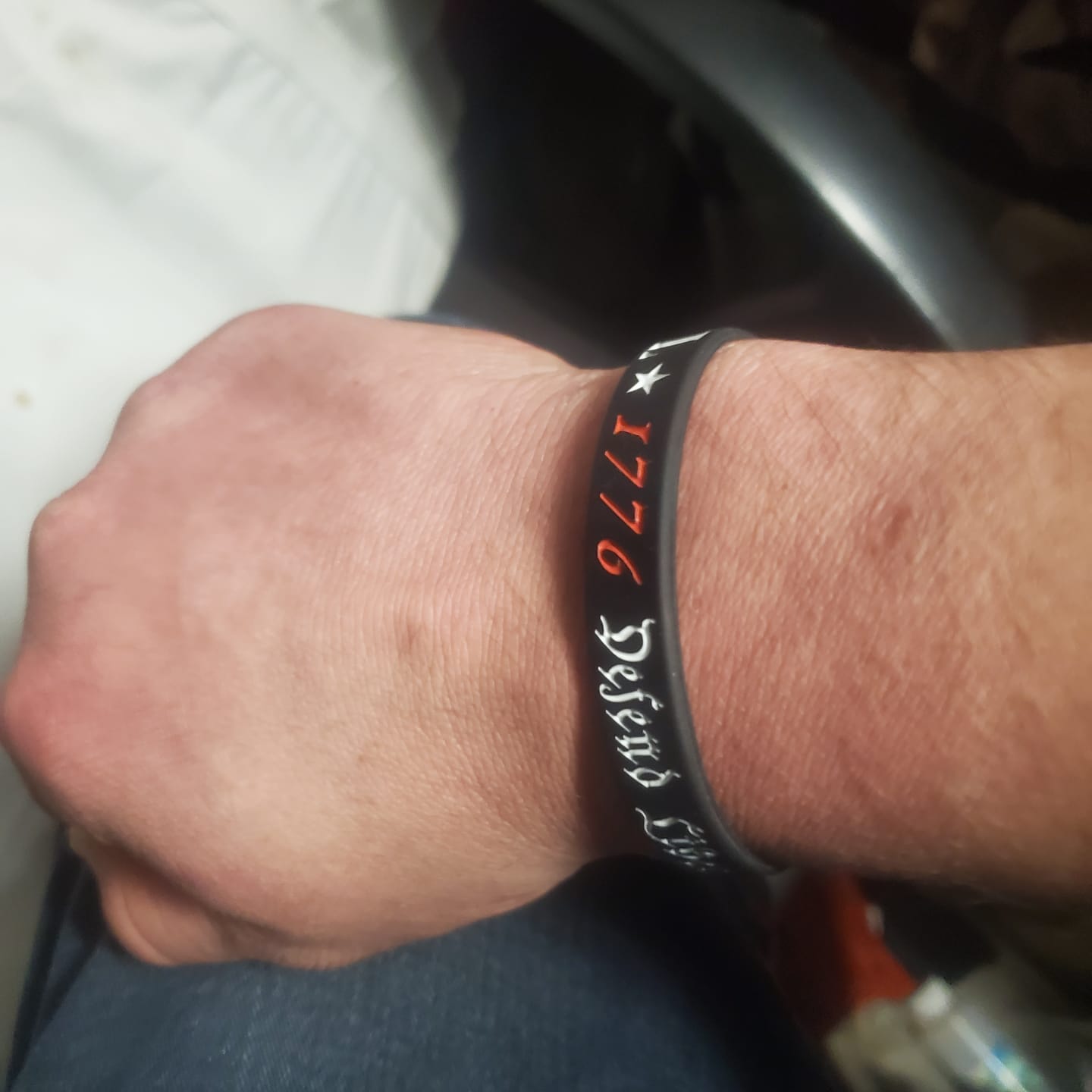 Customer photo review of Fight Like Hell Wristbands